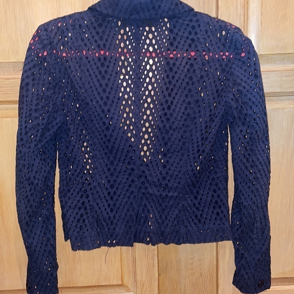 Navy Cotton Lace Blazer​​​​​​​​​​​​ - Picture 4 of 4